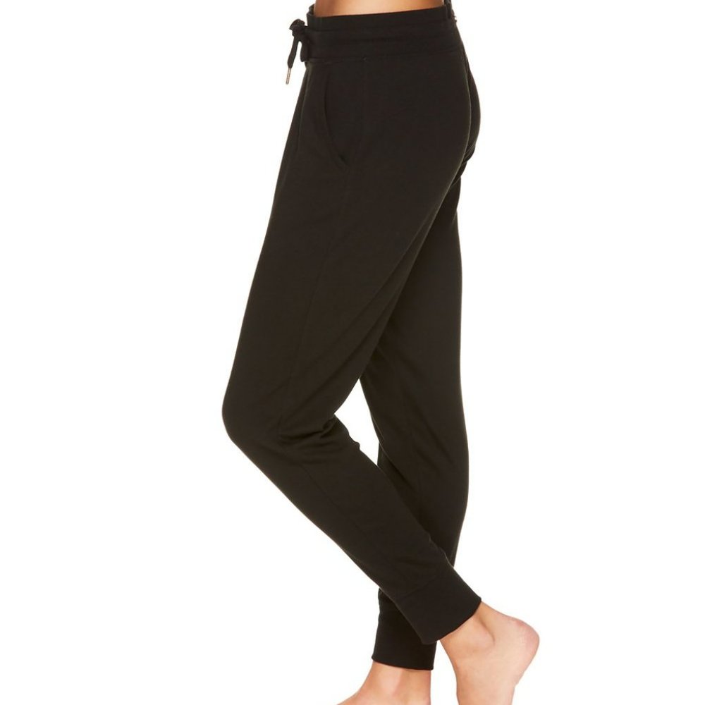 🏁3/$10🏁 GAIAM Women Black Joggers: Soft Cotton Elastic Waist, Drawstring